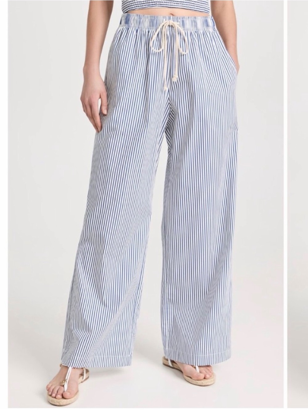 Donni. Pop Pant Navy Stripe